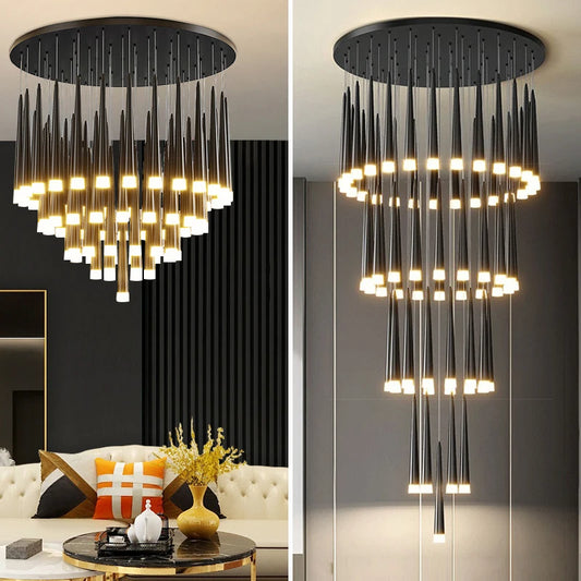 Cosy - Graceful Cascade LED Cone Chandelier-Cosy Home Collection’s